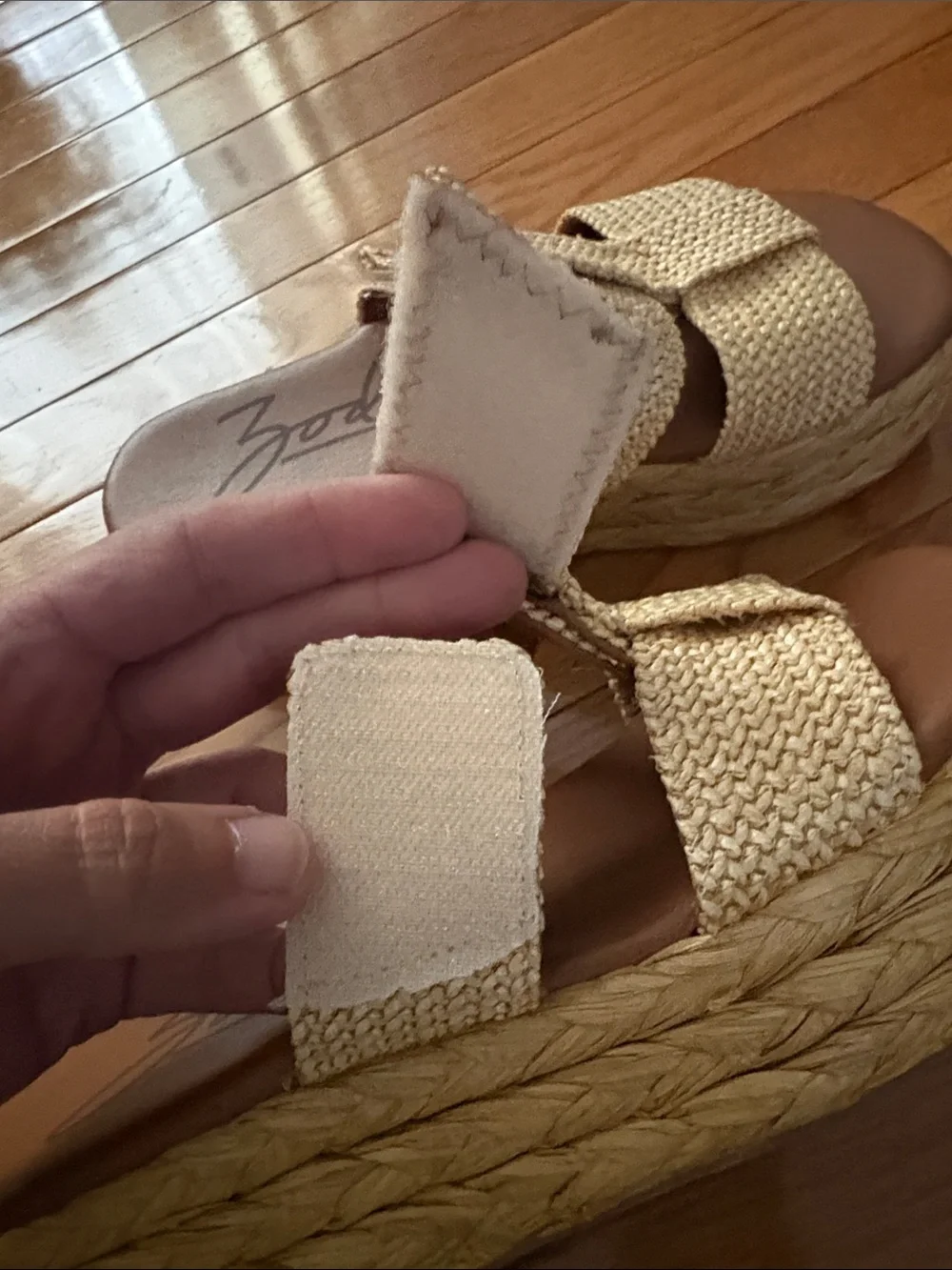 Zodiac Woven Platform Slide Sandals in Natural Beige